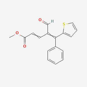 molecular formula C17H14O3S B14367049 Methyl 4-formyl-5-phenyl-5-(thiophen-2-yl)penta-2,4-dienoate CAS No. 90156-09-5