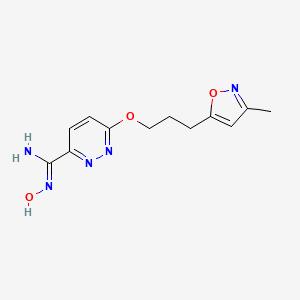 molecular formula C12H15N5O3 B1436709 N'-Hydroxy-6-(3-(3-methylisoxazol-5-yl)propoxy)pyridazine-3-carboximidamide CAS No. 1105194-43-1