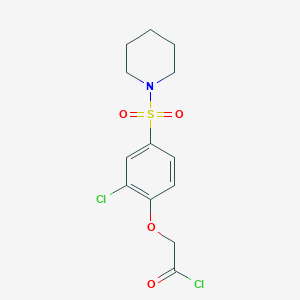 molecular formula C13H15Cl2NO4S B14367090 [2-Chloro-4-(piperidine-1-sulfonyl)phenoxy]acetyl chloride CAS No. 92591-26-9