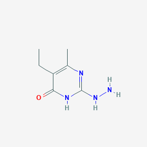 molecular formula C7H12N4O B1436711 5-ethyl-2-hydrazino-6-methylpyrimidin-4(3H)-one CAS No. 65004-40-2