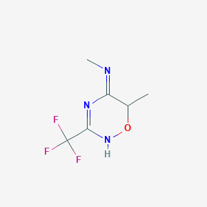molecular formula C6H8F3N3O B1436713 N,6-dimethyl-3-(trifluoromethyl)-4H-1,2,4-oxadiazin-5-imine CAS No. 1338495-08-1