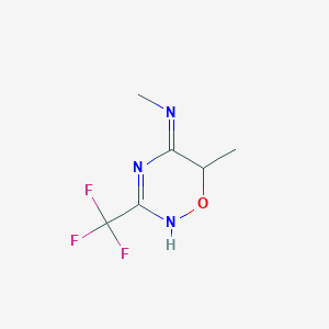 molecular formula C6H8F3N3O B1436713 N,6-Dimethyl-3-(trifluoromethyl)-6H-1,2,4-oxadiazin-5-amine CAS No. 1338495-08-1