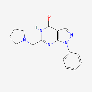 1-phenyl-6-[(pyrrolidin-1-yl)methyl]-1H,4H,5H-pyrazolo[3,4-d]pyrimidin-4-one