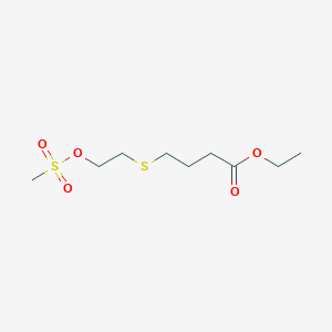 molecular formula C9H18O5S2 B14367155 Ethyl 4-({2-[(methanesulfonyl)oxy]ethyl}sulfanyl)butanoate CAS No. 90157-11-2