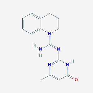 molecular formula C15H17N5O B1436719 N-[(2Z)-6-methyl-4-oxo-3,4-dihydropyrimidin-2(1H)-ylidene]-3,4-dihydroquinoline-1(2H)-carboximidamide CAS No. 1306753-50-3