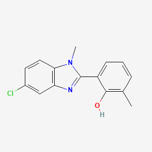 molecular formula C15H13ClN2O B1436721 2-(5-chloro-1-methyl-1H-1,3-benzodiazol-2-yl)-6-methylphenol CAS No. 1178510-11-6