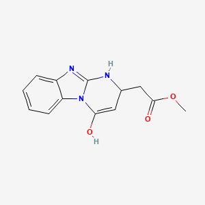 molecular formula C13H13N3O3 B1436722 Methyl (4-hydroxy-1,2-dihydropyrimido[1,2-a]benzimidazol-2-yl)acetate CAS No. 1306739-45-6