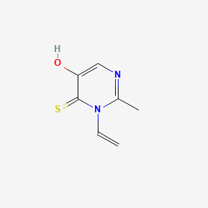 molecular formula C7H8N2OS B14367262 3H-Pyrimidine-4-thione, 5-hydroxy-2-methyl-3-vinyl- CAS No. 93517-71-6