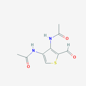 molecular formula C9H10N2O3S B14367290 N,N'-(2-Formylthiene-3,4-diyl)diacetamide CAS No. 90070-01-2