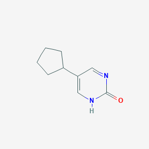 molecular formula C9H12N2O B14367362 5-Cyclopentylpyrimidin-2(1H)-one CAS No. 90253-46-6