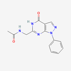 molecular formula C14H13N5O2 B1436739 N-[(4-hydroxy-1-phenyl-1H-pyrazolo[3,4-d]pyrimidin-6-yl)methyl]acetamide CAS No. 951987-97-6