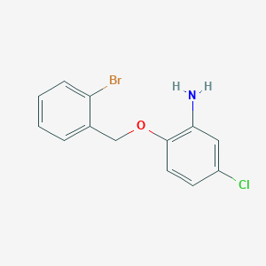 molecular formula C13H11BrClNO B14367411 2-[(2-Bromophenyl)methoxy]-5-chloroaniline 