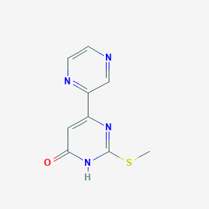 molecular formula C9H8N4OS B1436743 2-(methylthio)-6-(pyrazin-2-yl)pyrimidin-4(3H)-one CAS No. 1184919-84-3