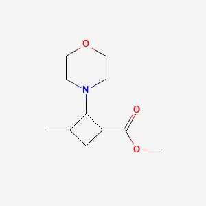 molecular formula C11H19NO3 B14367451 Methyl 3-methyl-2-(morpholin-4-yl)cyclobutane-1-carboxylate CAS No. 91936-24-2