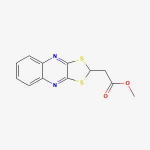 molecular formula C12H10N2O2S2 B14367471 Methyl (2H-[1,3]dithiolo[4,5-b]quinoxalin-2-yl)acetate CAS No. 93232-09-8