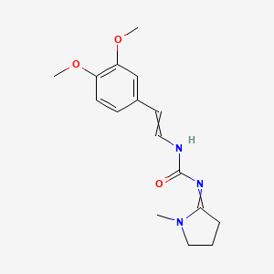 molecular formula C16H21N3O3 B14367499 N-[2-(3,4-Dimethoxyphenyl)ethenyl]-N'-(1-methylpyrrolidin-2-ylidene)urea CAS No. 90120-38-0
