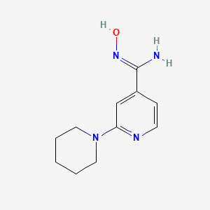 molecular formula C11H16N4O B1436750 N'-hydroxy-2-(piperidin-1-yl)pyridine-4-carboximidamide CAS No. 939999-46-9