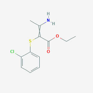 molecular formula C12H14ClNO2S B14367502 Ethyl 3-amino-2-[(2-chlorophenyl)sulfanyl]but-2-enoate CAS No. 90277-03-5