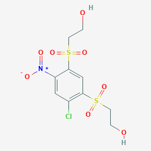 molecular formula C10H12ClNO8S2 B14367515 2,2'-[(4-Chloro-6-nitro-1,3-phenylene)disulfonyl]di(ethan-1-ol) CAS No. 91812-98-5