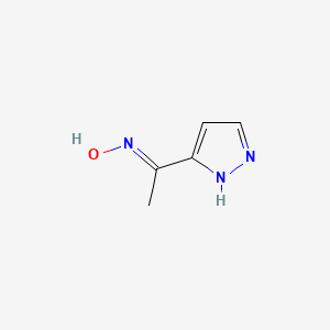 molecular formula C5H7N3O B1436753 N-[1-(1H-pyrazol-5-yl)ethylidene]hydroxylamine CAS No. 1192585-61-7