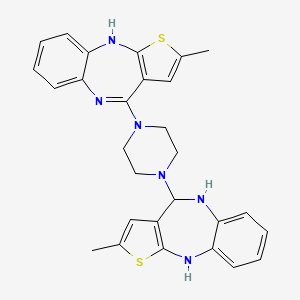 molecular formula C28H28N6S2 B1436755 (E)-2-Methyl-4-(4-(2-methyl-5,10-dihydro-4h-benzo[b]thieno[2,3-e][1,4]diazepin-4-yl)piperazin-1-yl)-10h-benzo[b]thieno[2,3-e][1,4]diazepine CAS No. 1070876-09-3