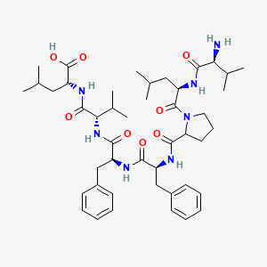 molecular formula C45H67N7O8 B14367622 Valyl-leucyl-prolyl-phenylalanyl-phenylalanyl-valyl-leucine CAS No. 91269-93-1