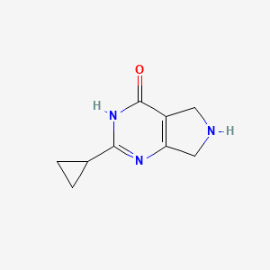 molecular formula C9H11N3O B1436763 2-Cyclopropyl-6,7-dihydro-3H-pyrrolo[3,4-d]pyrimidin-4(5H)-one CAS No. 1220038-59-4