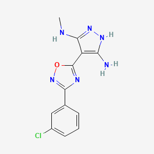 molecular formula C12H11ClN6O B1436773 4-[3-(3-Chlorophenyl)-1,2,4-oxadiazol-5-yl]-3-N-methyl-1H-pyrazole-3,5-diamine CAS No. 1188305-14-7