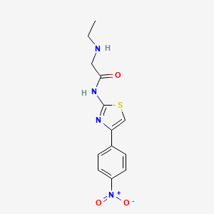 molecular formula C13H14N4O3S B14367732 N~2~-Ethyl-N-[4-(4-nitrophenyl)-1,3-thiazol-2-yl]glycinamide CAS No. 91402-01-6