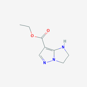 molecular formula C8H11N3O2 B1436775 ethyl 2,3-dihydro-1H-imidazo[1,2-b]pyrazole-7-carboxylate CAS No. 1378779-72-6