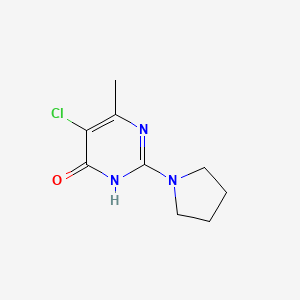molecular formula C9H12ClN3O B1436780 5-chloro-6-methyl-2-pyrrolidin-1-ylpyrimidin-4(1H)-one CAS No. 1379811-45-6