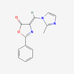 molecular formula C14H11N3O2 B14367834 (4Z)-4-[(2-methylimidazol-1-yl)methylidene]-2-phenyl-1,3-oxazol-5-one 