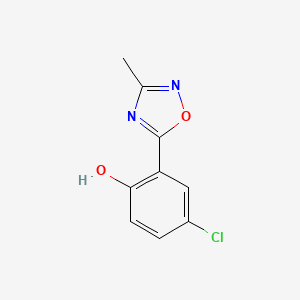 molecular formula C9H7ClN2O2 B1436791 4-Chloro-2-(3-methyl-1,2,4-oxadiazol-5-yl)phenol CAS No. 1343260-98-9