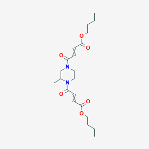 molecular formula C21H32N2O6 B14367931 Butyl 4-[4-(4-butoxy-4-oxobut-2-enoyl)-3-methylpiperazin-1-yl]-4-oxobut-2-enoate CAS No. 91480-77-2