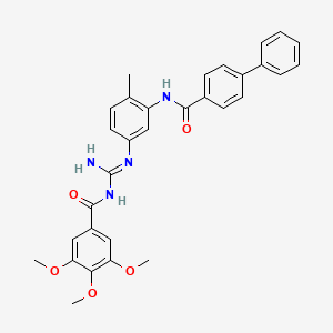 B1436796 3,4,5-Trimethoxy-N-[N'-[4-methyl-3-[(4-phenylbenzoyl)amino]phenyl]carbamimidoyl]benzamide CAS No. 1263131-92-5