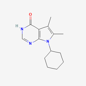 molecular formula C14H19N3O B1436818 7-cyclohexyl-5,6-dimethyl-7H-pyrrolo[2,3-d]pyrimidin-4-ol CAS No. 103026-47-7