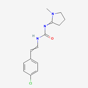 molecular formula C14H16ClN3O B14368219 N-[2-(4-Chlorophenyl)ethenyl]-N'-(1-methylpyrrolidin-2-ylidene)urea CAS No. 90096-75-6