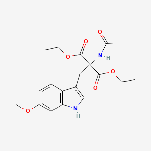 molecular formula C19H24N2O6 B14368287 diethyl 2-acetamido-2-((6-methoxy-1H-indol-3-yl)methyl)malonate 