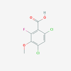 molecular formula C8H5Cl2FO3 B1436834 4,6-Dichloro-2-fluoro-3-methoxybenzoic acid CAS No. 2365420-17-1