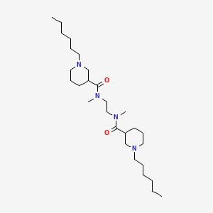 molecular formula C28H54N4O2 B14368348 N,N'-(Ethane-1,2-diyl)bis(1-hexyl-N-methylpiperidine-3-carboxamide) CAS No. 90934-37-5