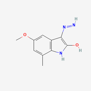 molecular formula C10H11N3O2 B1436836 5-Methoxy-7-methyl-3-hydrozinyl-2-oxindole CAS No. 1167447-04-2