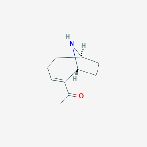 molecular formula C₁₀H₁₅NO B143684 1-[(1r,6r)-9-Azabicyclo[4.2.1]non-2-En-2-Yl]ethanone CAS No. 64285-06-9