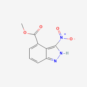 molecular formula C9H7N3O4 B1436846 3-Nitro-4-indazolecarboxylic acid methyl ester CAS No. 1260385-51-0