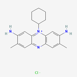 molecular formula C20H25ClN4 B14368468 3,7-Diamino-5-cyclohexyl-2,8-dimethylphenazin-5-ium chloride CAS No. 92890-46-5