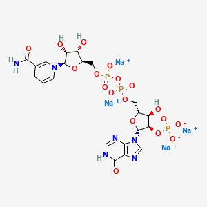 molecular formula C21H25N6Na4O18P3 B1436848 Nicotinamide hypoxanthine dinucleotide phosphate reduced tetrasodium salt CAS No. 42934-87-2