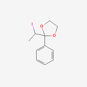 molecular formula C11H13IO2 B14368490 2-(1-Iodoethyl)-2-phenyl-1,3-dioxolane CAS No. 92801-64-4