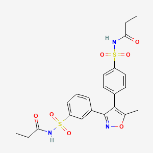 molecular formula C22H23N3O7S2 B1436852 N-[[3-[5-Methyl-4-[4-[[(1-oxopropyl)amino]sulfonyl]phenyl]-3-isoxazolyl]phenyl]sulfonyl]-propanamide CAS No. 1708094-99-8