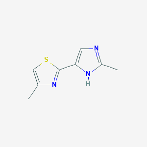 molecular formula C8H9N3S B1436857 4-methyl-2-(2-methyl-1H-imidazol-4-yl)-1,3-thiazole CAS No. 1566827-20-0