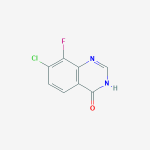 molecular formula C8H4ClFN2O B1436865 7-Chloro-8-fluoro-3,4-dihydroquinazolin-4-one CAS No. 1566199-72-1