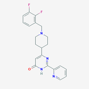 molecular formula C21H20F2N4O B1436869 6-(1-(2,3-Difluorobenzyl)piperidin-4-yl)-2-(pyridin-2-yl)pyrimidin-4(3H)-one CAS No. 1381465-50-4